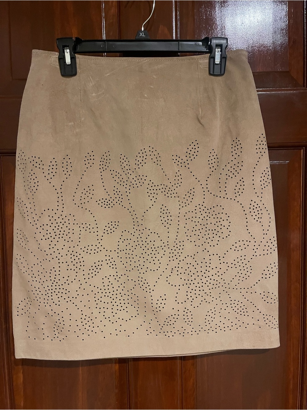 Leather suede skirt